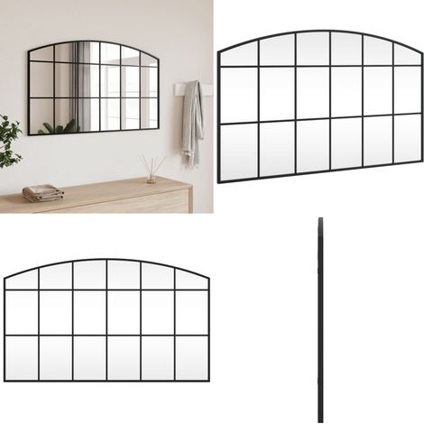 Miroir mural noir 100x60 cm arche fer - Miroir Mural - Miroir Design - Miroir Noir - Miroir Moderne - Décoration Murale - Home & Living