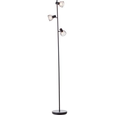 BRILLIANT Lampe, Blacky Standleuchte 3flg schwarz matt, 3x D45, E14, 25W, Mit Fußschalter (1/5)