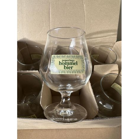 Lot de 6 verres à bière Hommel Bier - 25 cl - Étiquette crème VAP - Neufs