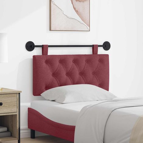 vidaXL Tête de lit suspendue Bordeaux Tissu (1/5)