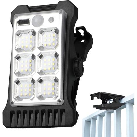 Ansteckbare Solarleuchte, wasserdicht mit Bewegungsmelder für mehr Sicherheit im Außenbereich, USB-aufladbare Solarleuchte für Einfahrt, Terrasse und Garten mit einstellbarer Helligkeit