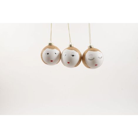 PALLINA DI NATALE IN VETRO FACES DIAM 8CM ASS PREZZO CADUNA INDICARE IL COLORE