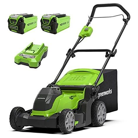 Greenworks Tools Tondeuse à gazon à batterie 40V, 41 cm, avec batterie et chargeur 2x2Ah (2504707UC)
