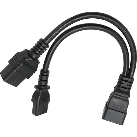 Câble répartiteur en Y professionnel IEC320 C19 vers IEC320 C13 vers IEC320 C20 pour ordinateur et moniteur HDTV (1/5)