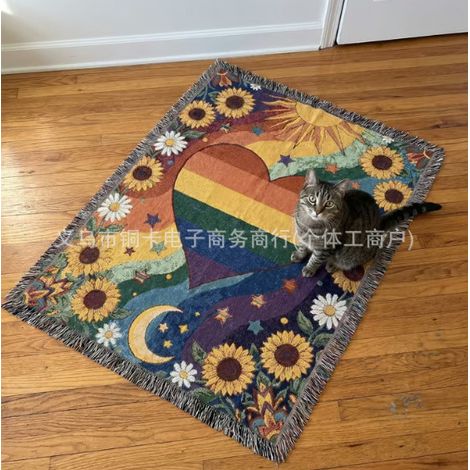 New hand-woven pride blanket for a sense of belonging, visibility, and an apologetic self-expression - Medium (13090cm)