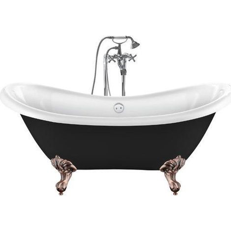 Bañera con patas DARLINGTON NEGRA 175 cm patas ÁGUILA COBRE ENVEJECIDO