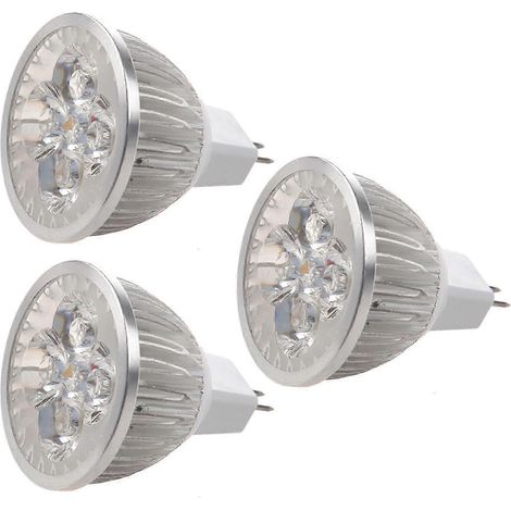 Lot de 3 ampoules LED GU5.3 MR16 12V blanc chaud (4 x 1W) (1/4)