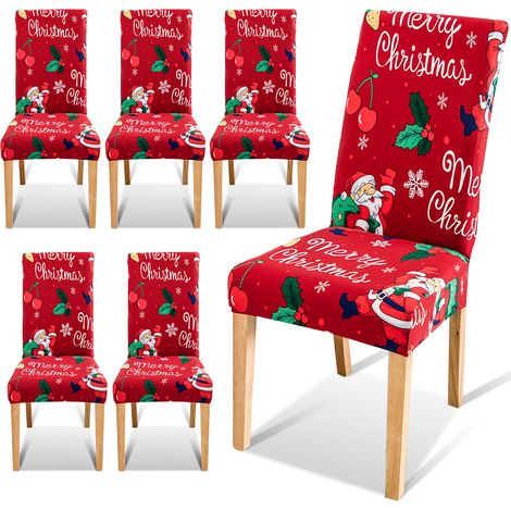 Randaco Christmas Chair Covers 6pcs Funda Silla Decoración Festiva Protector Funda Silla Party Restaurant (1/5)
