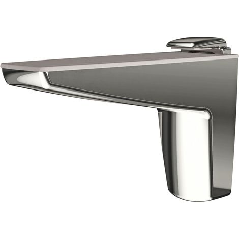 Italiana Wandkonsole Moon S - Klemmträger für Glas, Holz und Kunststoff Materialstärke 4-25mm Regalbodenhalter, Zinkdruckguss verchromt (1/4)