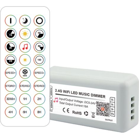 Dimmer per strisce LED Tuya 2.4G WiFi con telecomando a 24 tasti