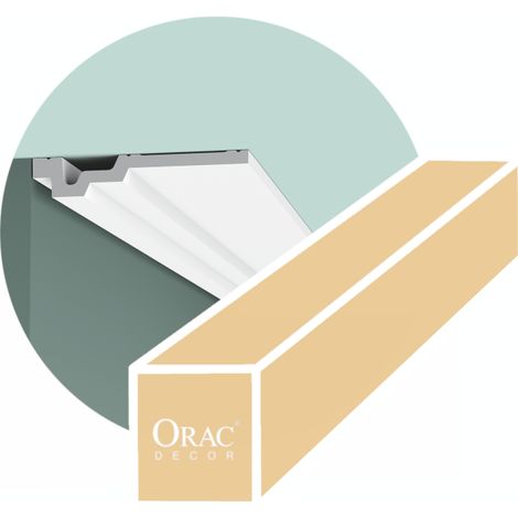 Cornisa plana - Orac Decor - L200xP16,5xH3cm - Caja de 16 metros - C353
