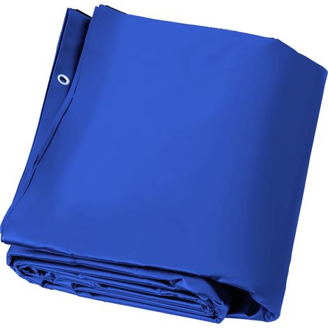Mophorn Copertura di Sicurezza per Piscina per Piscine Interrate Rettangolari da 12x25 Piedi, Rete Resistente con Fori di Drenaggio, Copertura Invernale in PVC, Colore Blu