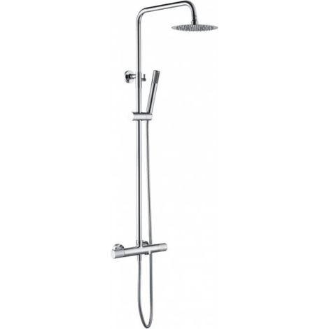 Columna de bañera y ducha termostática de diseño moderno con un acabado cromado Line de Imex