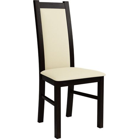 Chaise Sparks 116, Wengué, 95x44x40cm, Faux cuir, En bois, Bois
