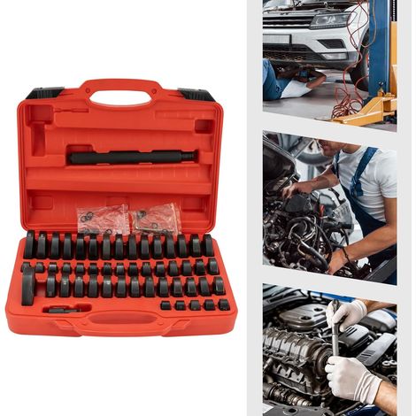 Ensemble de 52 outils de montage de roulements de moyeu diamètre de disque 18 - 65mm avec boîte à outils pour le démontage et le montage de tous les types de roues (1/5)