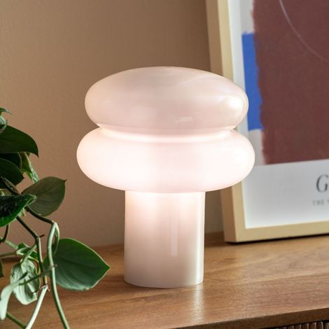 Lampe à poser en verre gris POP