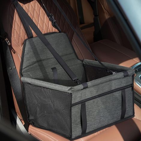 Siege Auto Chien, Porte-Siège Pliant Imperméable pour Chien avec Ceinture de Sécurité et Sac de Rangement, Siège D'auto pour Chien Adapté aux Animaux de Petite et Moyenne Taille. (1/5)