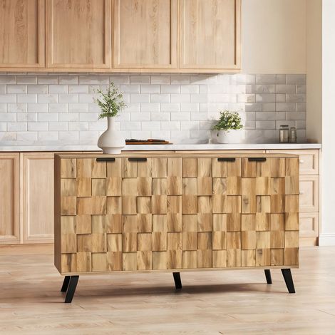 Buffet coloris bois en panneau de particules 160,5 x 35,5 x 78 cm (1/5)