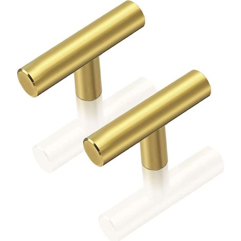 Möbelgriffleiste für Schubladenschränke, goldfarben, T-Form, 5 cm, 20 Stück
