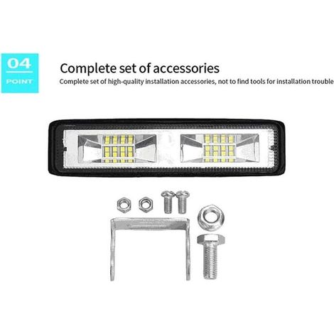 48-W-LED-Scheinwerfer, 2 x 16-LED-Arbeitsscheinwerfer, 12–24 V, IP67, wasserdicht für Lkw, Traktoren und SUVs