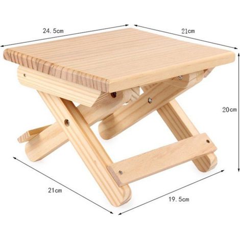 Tabouret pliant portable en bois pour l'intérieur et l'extérieur, chaise de pêche, léger, adapté aux pique-niques et au camping - (1/3)
