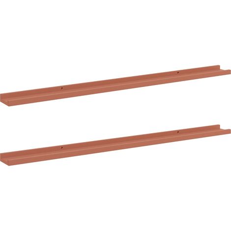 Scaffale da parete 2 pcs Rosso 115 x 9 x 3 cm Legno multistrato vidaXL