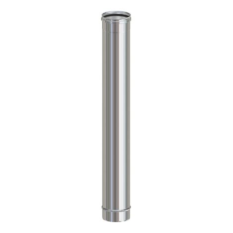 Tubo in acciaio inox AISI 304 8 cm altezza 100 cm per stufa stufe a pellet canna fumaria fornito senza guarnizione