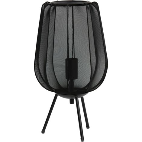 Lampe de table - noir - PLUMERIA - polyester - E27 - 1874312 - (1/5)