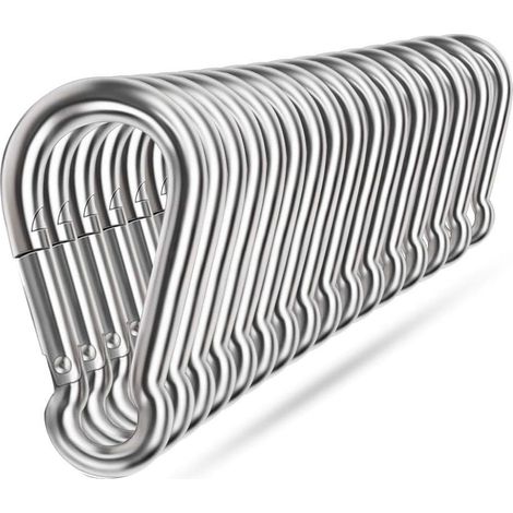 Morsetto a molla in metallo 304, connettore per corda resistente, chiusura a scatto, piccolo anello portachiavi per amaca, altalena da esterno, viaggi, campeggio, pesca