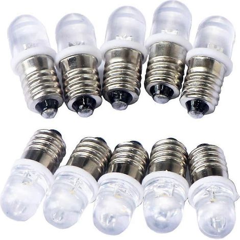 Lot de 10 ampoules LED E10 4,5 V, spots, blanc froid, 6000 K (1/5)