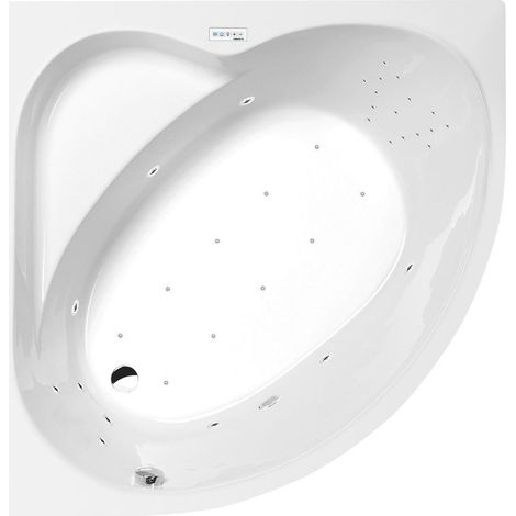Baignoire balnéo SIRIUS, 130x130x43cm, Highline Hydro-Air, chrome (1/5)