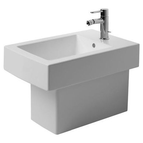 Bidet VEROavec trop plein plage de robinettrie 370x570mm 3 trous de robinetterie blanc