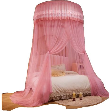 Zanzariera con bordo in pizzo, tetta traspirante, adatta per bambini da 0,9 a 2 m -b, rosa (1/2)