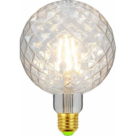 Ampoules LED cristal Edison 4W 2700K Blanc chaud 360 lumens 220/240V E27 Ampoules décoratives spéciales (G125 Cristal) [Classe énergétique A++] (1/4)