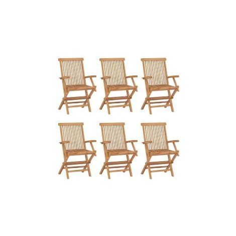 Chaises pliables de jardin 6 pcs Bois de teck solide (1/5)