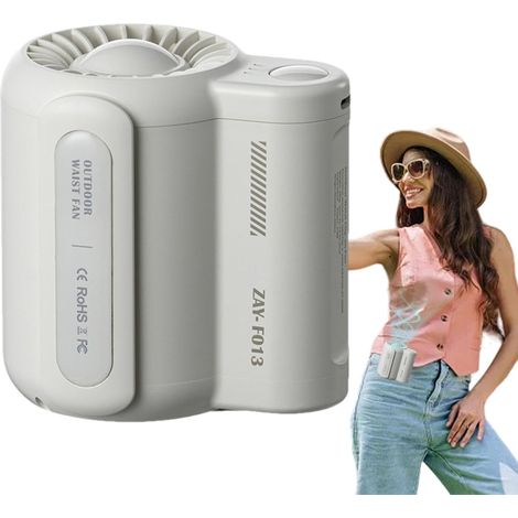 Ventilateur de taille portable, ventilateur,Ventilateur de ceinture portable à 3 vitesses Ventilateur sans pales, ventilateur de cou, ventilateur de poche, ventilateur de ceinture (1/4)