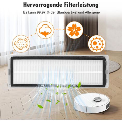 18 Stück Zubehör für Dreame L10s Plus Saugroboter, Ersatzteile mit 1 Hauptbürste 4 Staubbeutel 4 Wischpad 4 HEPA Filter 4 Seitenbürste 1 Reinigungsbürste (1/5)