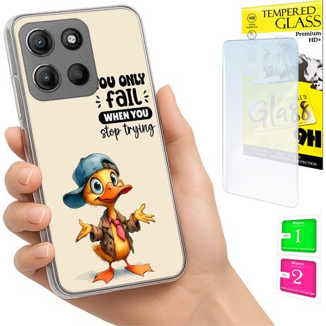 Funda para Motorola Moto G15 Photo Case Duck Back + Cristal 9H (1/5)
