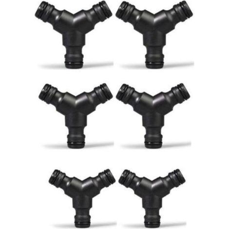 Plastique Snap on Splitter de Tuyau (3 Voies) Y Male Connecteur de Tuyau de Jardin Raccord en Y 6 Pack (1/5)