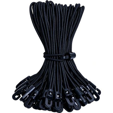 30 pezzi di tenditori per teloni, elastici con ganci, corde elastiche da 25 cm, piccole, resistenti ed estensibili per teloni, vele ombreggianti, poster, tende, campeggio, giardino, uso esterno (1/5)