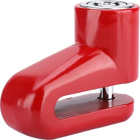 Antivol de disque de frein rouge pour scooter, moto et vélo, robuste et durable. (1/5)