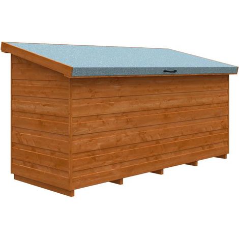 6x2.3 Tool Chest 12mm Shed - L175 x W67.5 x H97.5 cm - Solid Wood/Softwood/Pine - Burnt Orange