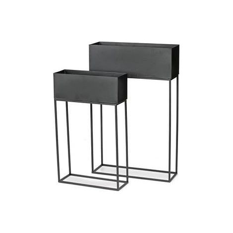 Porta vaso rialzato ferro nero 1/2 cm.45x15h16/71