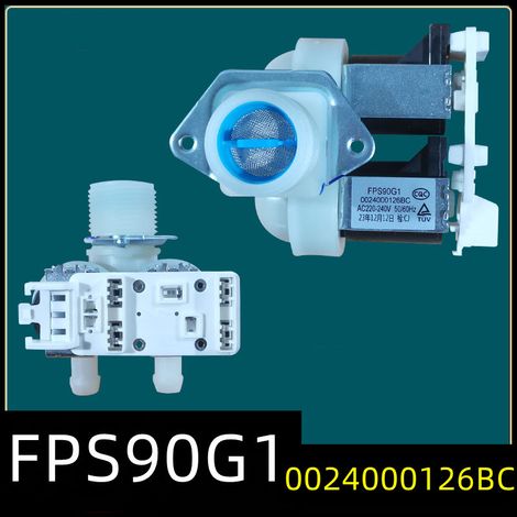 Électrovanne d'arrivée d'eau FPS90G1 pour lave-linge entièrement automatiques, double vanne d'arrivée d'eau 0024000126BC (1/5)