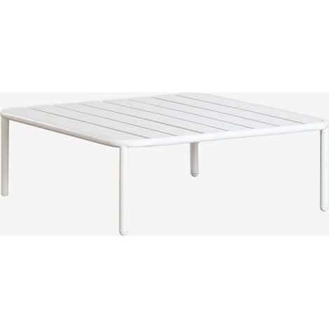 SKLUM Quadratischer Gartentisch 90x90 cm aus Roubly-Stahl Gardenia Weiß                                  