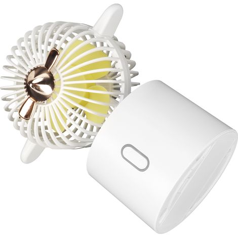 Mini ventilateur oscillant en forme d'avion, rechargeable par USB, portable, pour l'été, la maison et le bureau (blanc) (1/5)