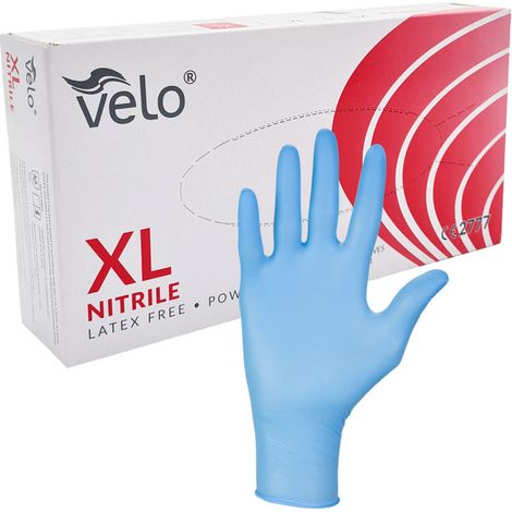 Gants en nitrile Velo bleu XL, 100 pièces (1/5)