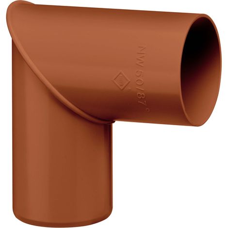 INEFA Regenrohrbogen 87 Grad für Fallrohr, PVC Verbindungsstück Dachrinnenzubehör, einfache Montage, Made in Germany - DN50 / 50mm, 1 Stück Braun
