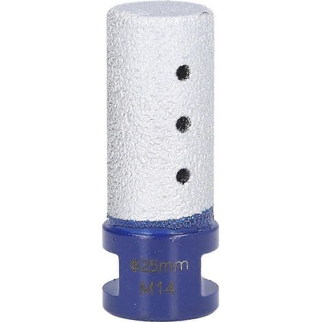 Fraise diamantée à doigt pour brasage sous vide, filetage M14, pour porcelaine et céramique dure, 25 mm (1/5)