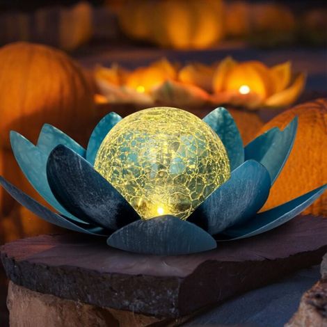 Solar-Gartenleuchten, Solar-Lotusblumenlaterne, Solar-Lotus-Gartendekoration, Gartenbeleuchtung für den Außenbereich, Solar-Außenleuchte für Terrasse und Hof (1/4)